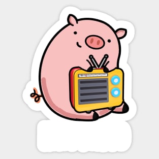 Ham Radio Funny Pig Pun Sticker